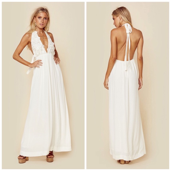FOR LOVE & LEMONS HALTER MAXI DRESS REFORMATION - Picture 4 of 8